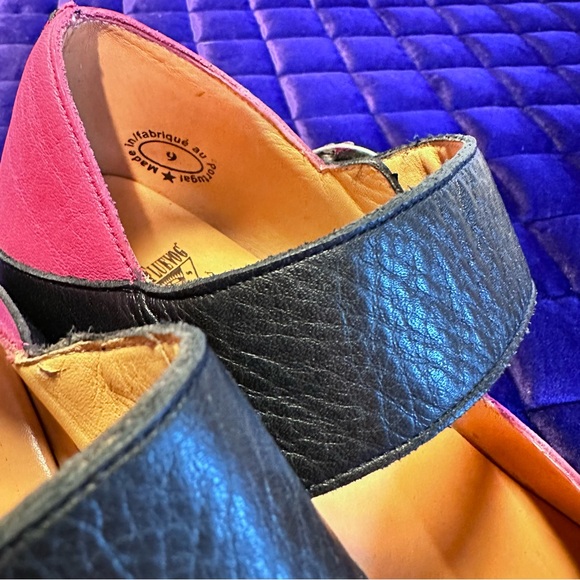 Fluevog Prepare Leader Platform Mary Jane Heel in Pink/Black ๐ฉท๐ค - Picture 4 of 8